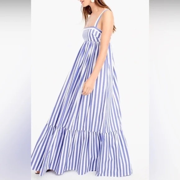 J. Crew Dresses & Skirts - J. Crew Blue and White Striped Maxi Dress